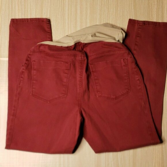 Motherhood Maternity Womens Red Cropped Skinny Ankle Pants Small - Picture 2 of 8